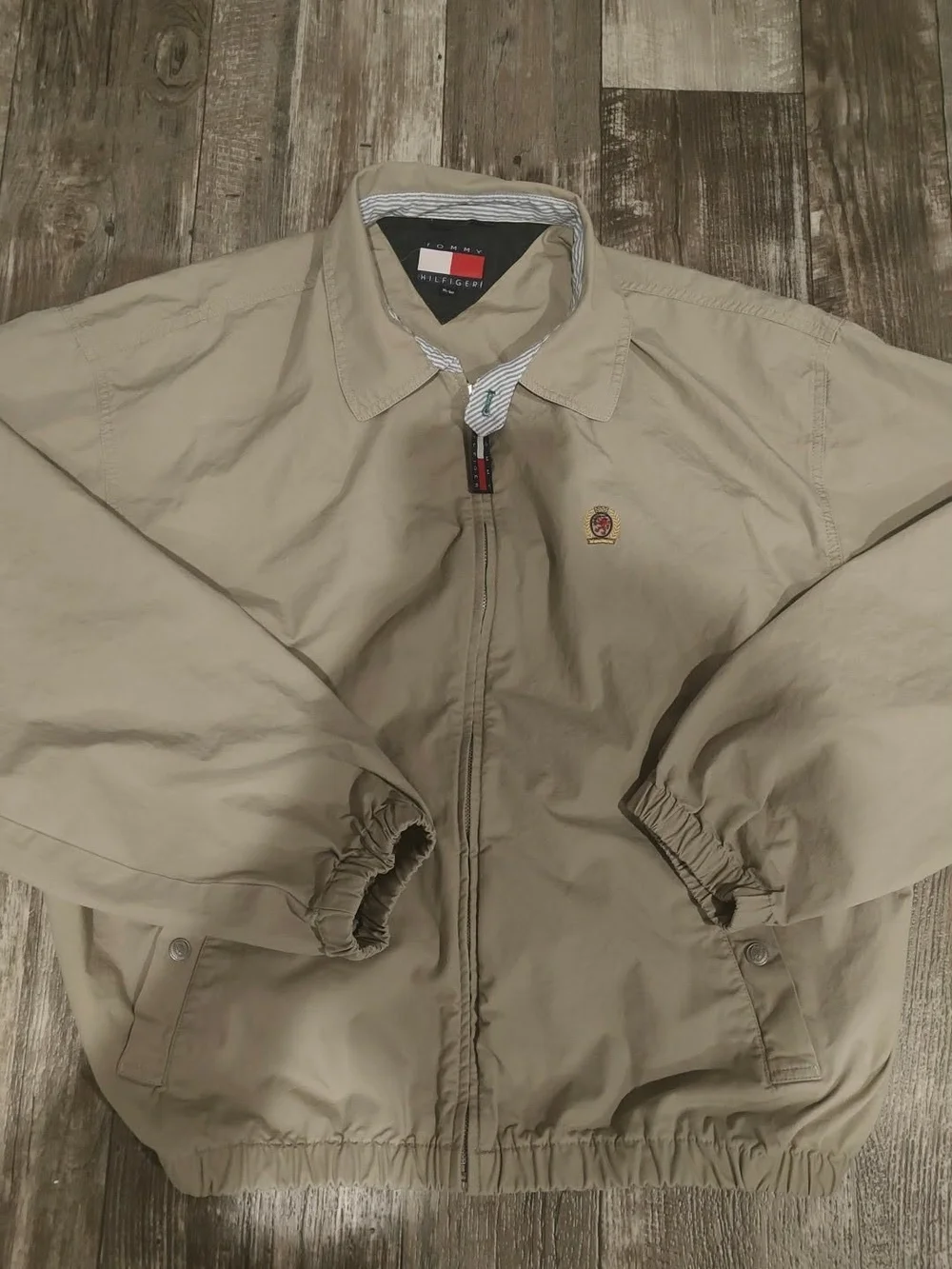 Tommy Hilfiger Men's Beige Zip Bomber Jacket